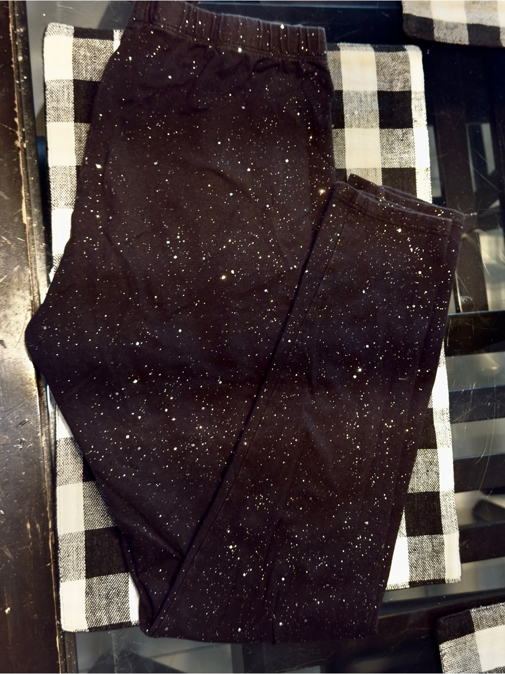 Black Speckled kid’s leggings Comfortable Everyday Stretch